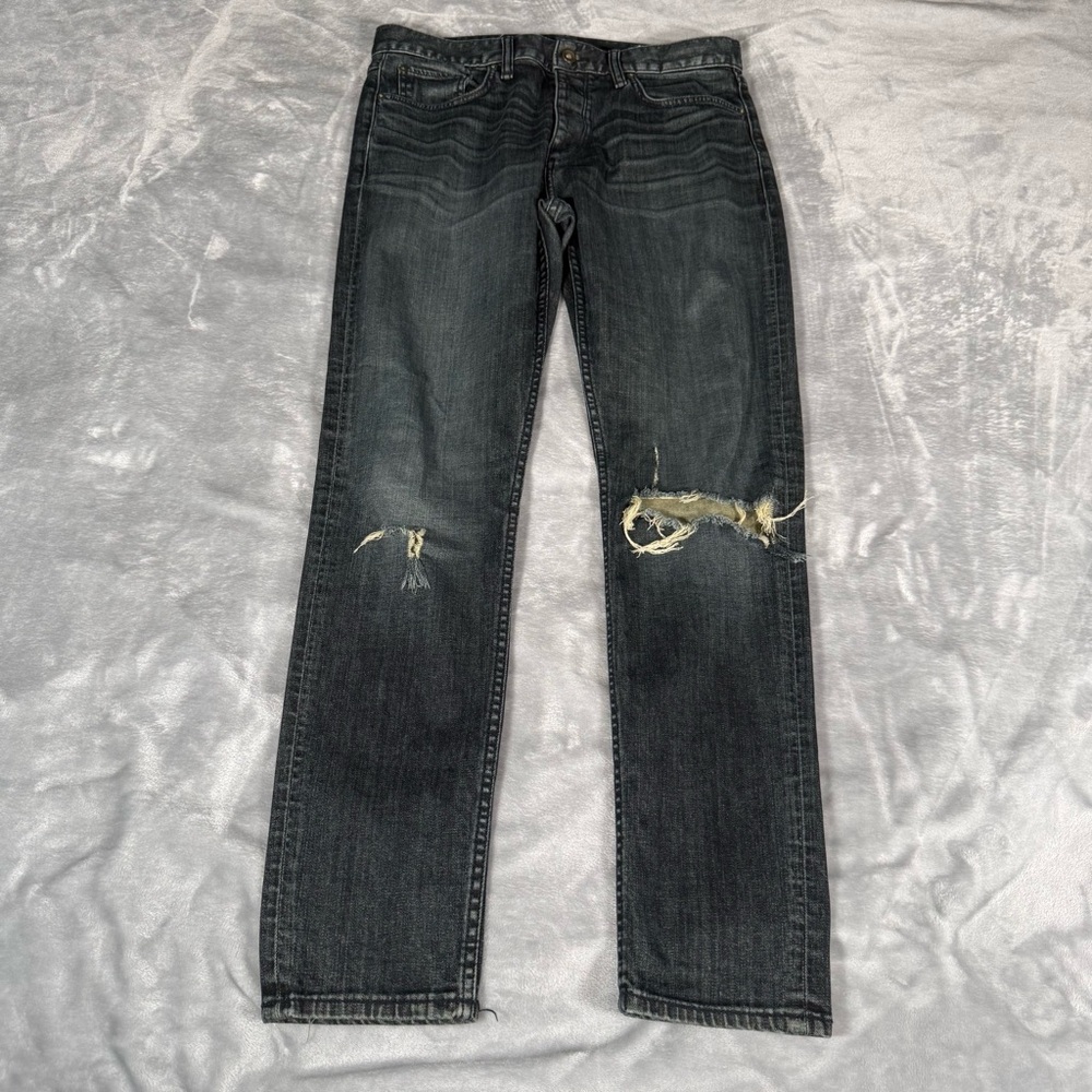 Rag & Bone Fit 1 Skinny Jeans Mens 33x32 (Fits 33x31) Distressed Dark Wash